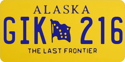 AK license plate GIK216