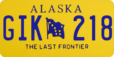 AK license plate GIK218