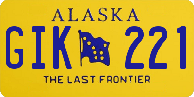 AK license plate GIK221