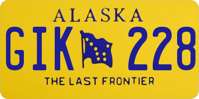 AK license plate GIK228