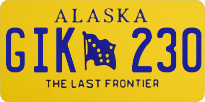 AK license plate GIK230
