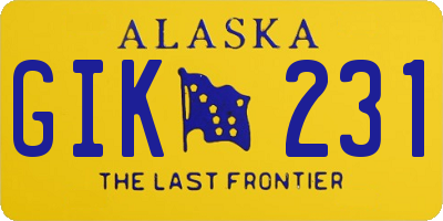AK license plate GIK231