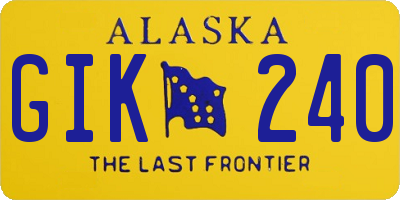 AK license plate GIK240
