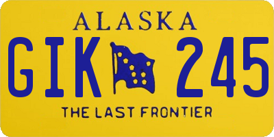 AK license plate GIK245
