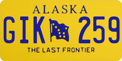 AK license plate GIK259