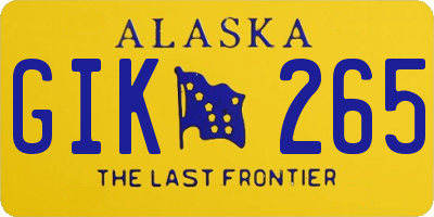 AK license plate GIK265