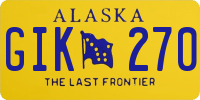 AK license plate GIK270