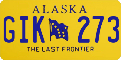 AK license plate GIK273