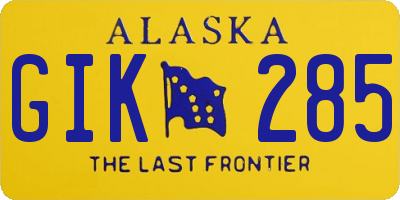AK license plate GIK285