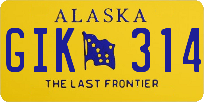 AK license plate GIK314