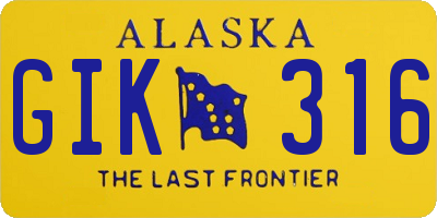 AK license plate GIK316