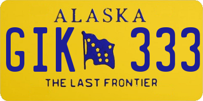 AK license plate GIK333