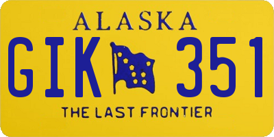 AK license plate GIK351