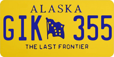 AK license plate GIK355