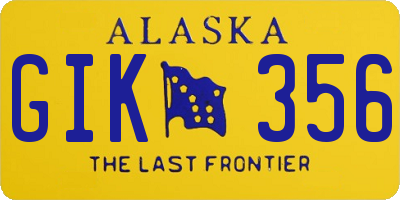 AK license plate GIK356