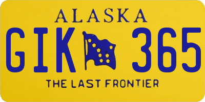 AK license plate GIK365