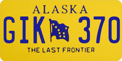 AK license plate GIK370