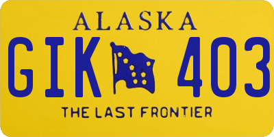 AK license plate GIK403