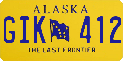 AK license plate GIK412