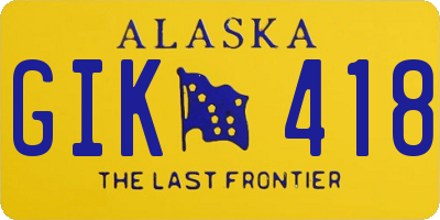 AK license plate GIK418