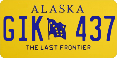 AK license plate GIK437