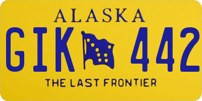 AK license plate GIK442