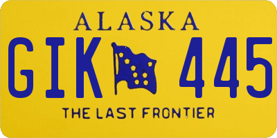 AK license plate GIK445