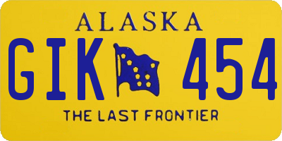 AK license plate GIK454