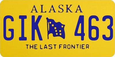 AK license plate GIK463