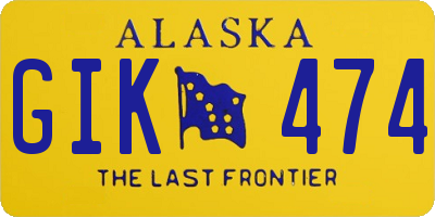 AK license plate GIK474