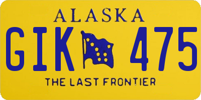AK license plate GIK475