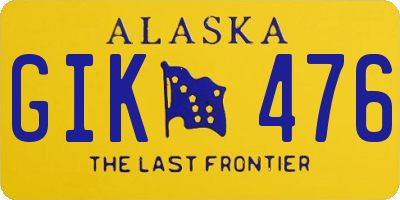 AK license plate GIK476