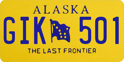 AK license plate GIK501