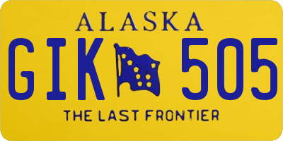 AK license plate GIK505