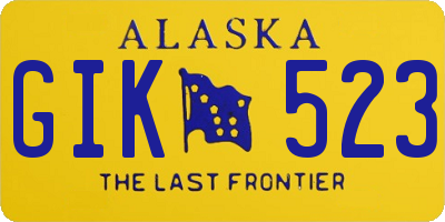 AK license plate GIK523