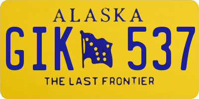 AK license plate GIK537