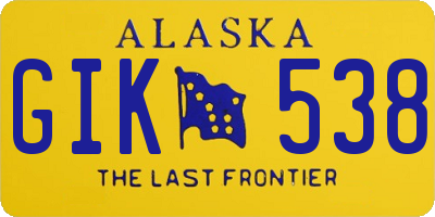 AK license plate GIK538