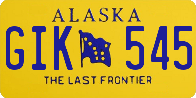 AK license plate GIK545