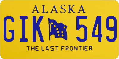 AK license plate GIK549