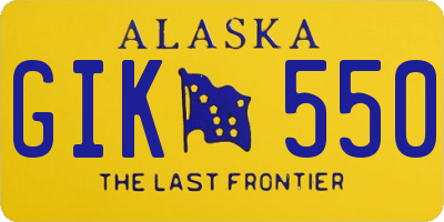 AK license plate GIK550