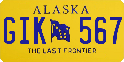 AK license plate GIK567