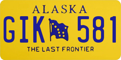 AK license plate GIK581