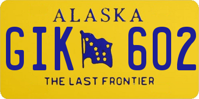 AK license plate GIK602