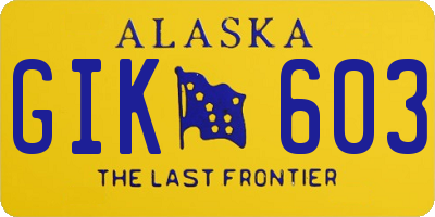 AK license plate GIK603