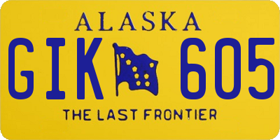 AK license plate GIK605