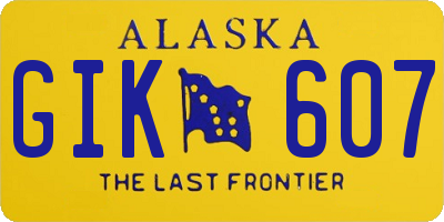 AK license plate GIK607
