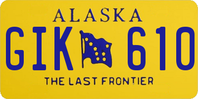 AK license plate GIK610