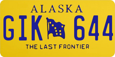 AK license plate GIK644