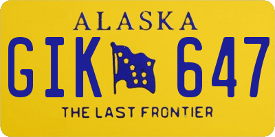 AK license plate GIK647