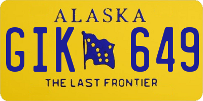 AK license plate GIK649